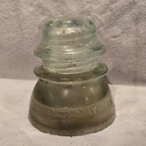 Vintage Hemingray 42 Clear Glass Electrical Telegraph Insulator Made USA